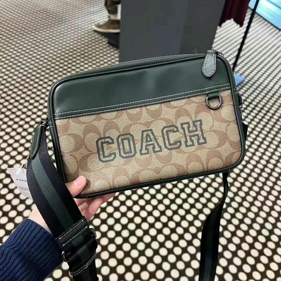 Coach Bags Graham Crossbody In Signature Canvas With Varsity Motif